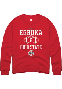 Emeka Egbuka  Rally Ohio State Buckeyes Mens Red NIL Sport Icon Long Sleeve Crew Sweatshirt
