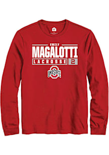 Emily Magalotti  Ohio State Buckeyes Red Rally NIL Stacked Box Long Sleeve T Shirt