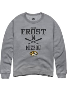 Isaiah Frost  Rally Missouri Tigers Mens Grey NIL Sport Icon Long Sleeve Crew Sweatshirt