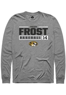 Isaiah Frost  Missouri Tigers Grey Rally NIL Stacked Box Long Sleeve T Shirt