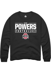 Gabe Powers  Rally Ohio State Buckeyes Mens Black NIL Stacked Box Long Sleeve Crew Sweatshirt