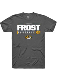 Isaiah Frost  Missouri Tigers Dark Grey Rally NIL Stacked Box Short Sleeve T Shirt