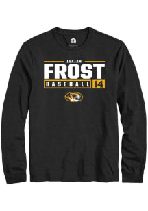 Isaiah Frost  Missouri Tigers Black Rally NIL Stacked Box Long Sleeve T Shirt