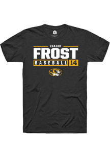 Isaiah Frost  Missouri Tigers Black Rally NIL Stacked Box Short Sleeve T Shirt