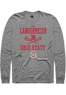 Greg Langermeier  Ohio State Buckeyes Graphite Rally NIL Sport Icon Long Sleeve T Shirt