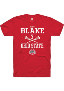 Henry Blake Red Ohio State Buckeyes NIL Sport Icon Short Sleeve T Shirt