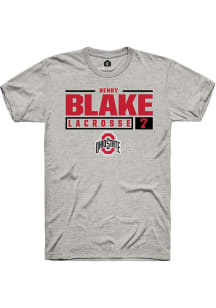 Henry Blake Ash Ohio State Buckeyes NIL Stacked Box Short Sleeve T Shirt