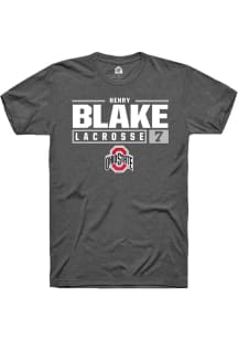 Henry Blake Dark Grey Ohio State Buckeyes NIL Stacked Box Short Sleeve T Shirt