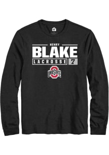 Henry Blake Rally Mens Black Ohio State Buckeyes NIL Stacked Box Tee