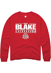 Henry Blake  Rally Ohio State Buckeyes Mens Red NIL Stacked Box Long Sleeve Crew Sweatshirt