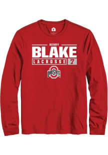 Henry Blake Rally Mens Red Ohio State Buckeyes NIL Stacked Box Tee