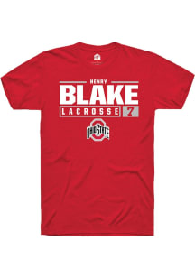 Henry Blake Red Ohio State Buckeyes NIL Stacked Box Short Sleeve T Shirt