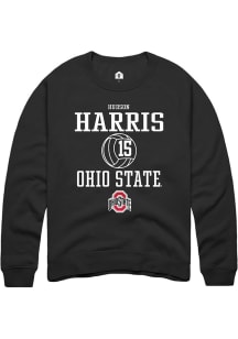 Hudson Harris Rally Mens Black Ohio State Buckeyes NIL Sport Icon Crew Sweatshirt