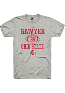 Jack Sawyer Ash Ohio State Buckeyes NIL Sport Icon Short Sleeve T Shirt