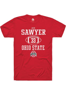 Jack Sawyer Red Ohio State Buckeyes NIL Sport Icon Short Sleeve T Shirt