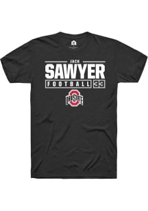 Jack Sawyer Black Ohio State Buckeyes NIL Stacked Box Short Sleeve T Shirt