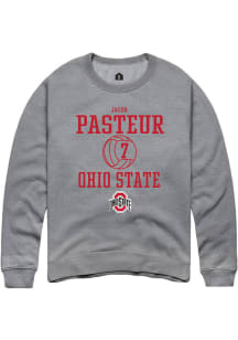 Jacob Pasteur  Rally Ohio State Buckeyes Mens Grey NIL Sport Icon Long Sleeve Crew Sweatshirt