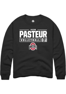 Jacob Pasteur  Rally Ohio State Buckeyes Mens Black NIL Stacked Box Long Sleeve Crew Sweatshirt