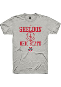 Jacy Sheldon  Ohio State Buckeyes Ash Rally NIL Sport Icon Short Sleeve T Shirt