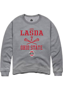 Jamie Lasda  Rally Ohio State Buckeyes Mens Grey NIL Sport Icon Long Sleeve Crew Sweatshirt
