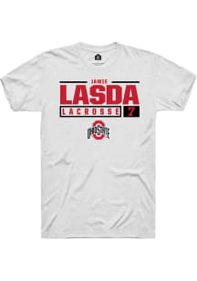 Jamie Lasda  Ohio State Buckeyes White Rally NIL Stacked Box Short Sleeve T Shirt
