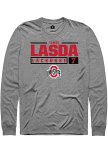 Jamie Lasda  Ohio State Buckeyes Grey Rally NIL Stacked Box Long Sleeve T Shirt