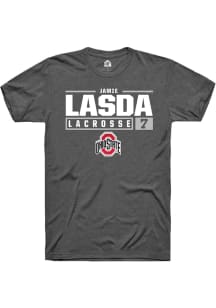 Jamie Lasda  Ohio State Buckeyes Dark Grey Rally NIL Stacked Box Short Sleeve T Shirt