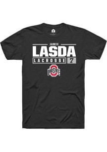 Jamie Lasda  Ohio State Buckeyes Black Rally NIL Stacked Box Short Sleeve T Shirt