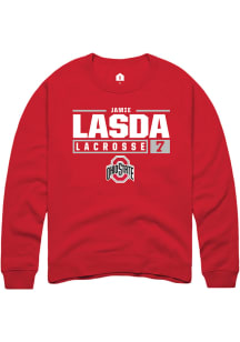 Jamie Lasda  Rally Ohio State Buckeyes Mens Red NIL Stacked Box Long Sleeve Crew Sweatshirt