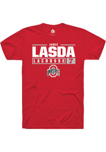 Jamie Lasda  Ohio State Buckeyes Red Rally NIL Stacked Box Short Sleeve T Shirt