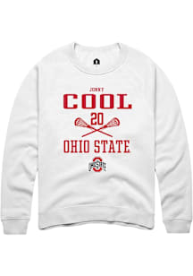 Jonny Cool  Rally Ohio State Buckeyes Mens White NIL Sport Icon Long Sleeve Crew Sweatshirt