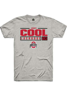 Jonny Cool Ash Ohio State Buckeyes NIL Stacked Box Short Sleeve T Shirt