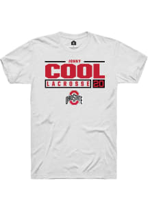 Jonny Cool White Ohio State Buckeyes NIL Stacked Box Short Sleeve T Shirt