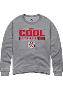 Jonny Cool  Rally Ohio State Buckeyes Mens Graphite NIL Stacked Box Long Sleeve Crew Sweatshirt