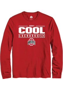 Jonny Cool Rally Mens Red Ohio State Buckeyes NIL Stacked Box Tee