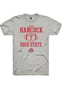 Jordan Hancock  Ohio State Buckeyes Ash Rally NIL Sport Icon Short Sleeve T Shirt