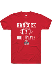 Jordan Hancock  Ohio State Buckeyes Red Rally NIL Sport Icon Short Sleeve T Shirt