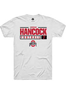 Jordan Hancock  Ohio State Buckeyes White Rally NIL Stacked Box Short Sleeve T Shirt