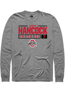 Jordan Hancock  Ohio State Buckeyes Graphite Rally NIL Stacked Box Long Sleeve T Shirt