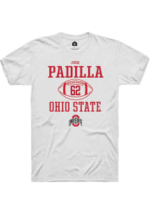 Josh Padilla White Ohio State Buckeyes NIL Sport Icon Short Sleeve T Shirt