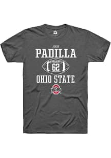 Josh Padilla Dark Grey Ohio State Buckeyes NIL Sport Icon Short Sleeve T Shirt