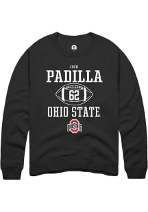 Josh Padilla Rally Mens Black Ohio State Buckeyes NIL Sport Icon Crew Sweatshirt