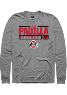 Josh Padilla Rally Mens Graphite Ohio State Buckeyes NIL Stacked Box Tee