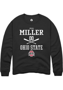 Julia Miller  Rally Ohio State Buckeyes Mens Black NIL Sport Icon Long Sleeve Crew Sweatshirt
