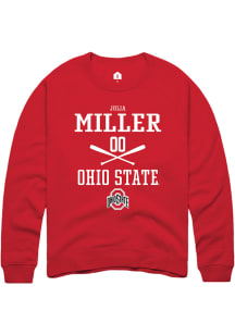 Julia Miller  Rally Ohio State Buckeyes Mens Red NIL Sport Icon Long Sleeve Crew Sweatshirt