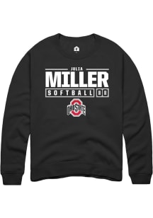 Julia Miller  Rally Ohio State Buckeyes Mens Black NIL Stacked Box Long Sleeve Crew Sweatshirt