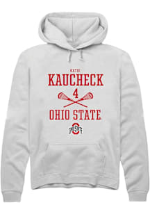Katie Kaucheck  Rally Ohio State Buckeyes Mens White NIL Sport Icon Long Sleeve Hoodie
