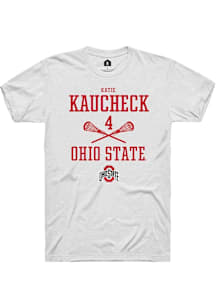 Katie Kaucheck  Ohio State Buckeyes White Rally NIL Sport Icon Short Sleeve T Shirt