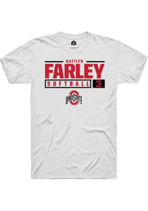 Kaitlyn Farley White Ohio State Buckeyes NIL Stacked Box Short Sleeve T Shirt