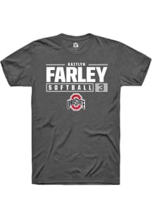 Kaitlyn Farley Dark Grey Ohio State Buckeyes NIL Stacked Box Short Sleeve T Shirt